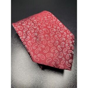 Giorgio Armani Men's Necktie Burgundy‎ Paisley Silk 3.75x58 Excellent